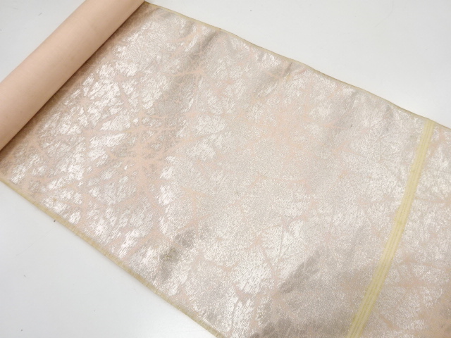 アンティーク　氷割れ模様織り出し　名古屋帯地反物